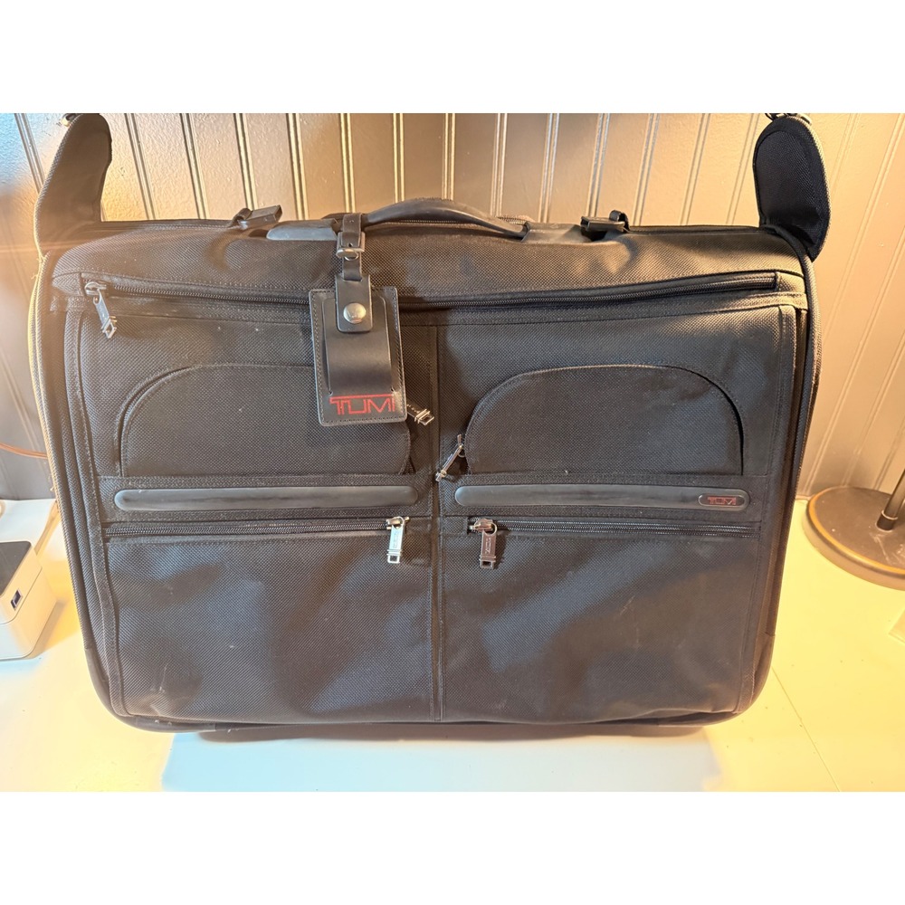 Tumi Alpha Black Ballistic Nylon Rolling Garment Bag Suitcase 2243D3